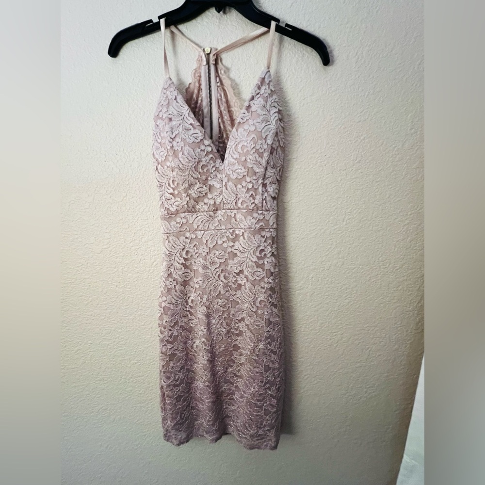 Windsor Backless Lace Dress in Light Purple